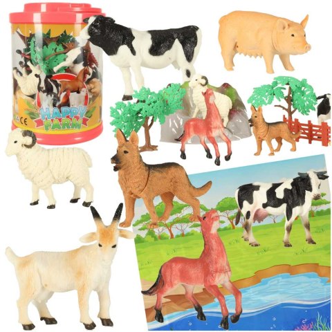 Figurki zwierzęta zwierzątka zagrodowe farma 7szt + mata i akcesoria zestaw Figurki zwierzęta zwierzątka zagrodowe farma 7szt + mata i akcesoria zestaw