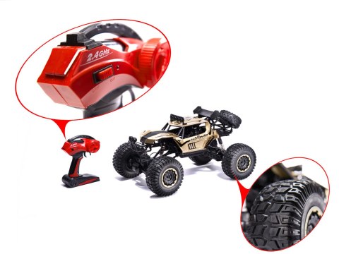 Samochód zdalnie sterowany 2,4GHz 1:8 51cm metal złoty Samochód zdalnie sterowany 2,4GHz 1:8 51cm metal złoty