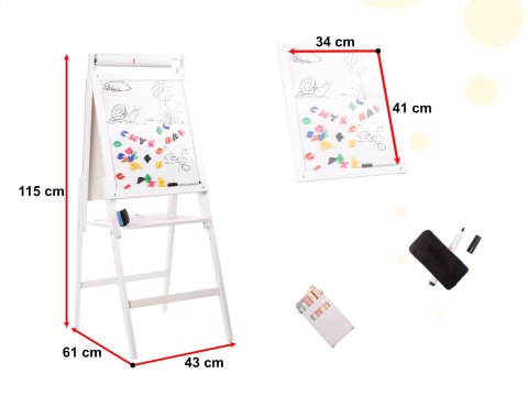 Tablica drewniana magnetyczna kredowa biała duża XXL Tablica drewniana magnetyczna kredowa biała duża XXL