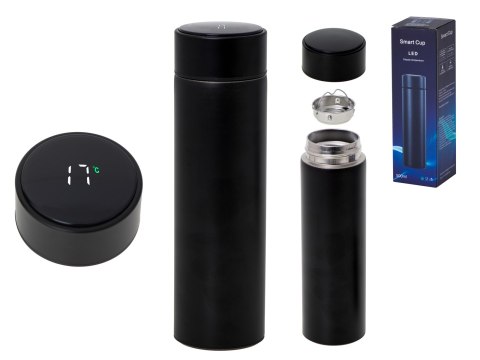 Kubek bidon termiczny termos smart LED 500ml czarny Kubek bidon termiczny termos smart LED 500ml czarny