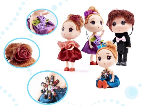 Lalka lalki do domku dla lalek 3 dziewczynki + 1 chłopczyk zestaw 4szt. 12cm Lalka lalki do domku dla lalek 3 dziewczynki + 1 chłopczyk zestaw 4szt. 12cm