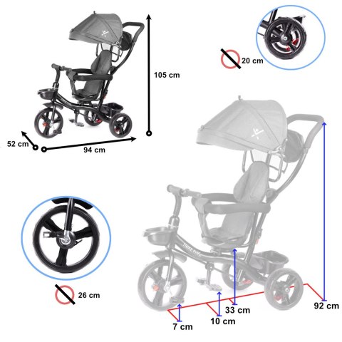 Rowerek trójkołowy Trike Fix Lite szary Rowerek trójkołowy Trike Fix Lite szary
