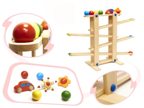 Tor kulkowy drewniany kulodrom montessori XXL Tor kulkowy drewniany kulodrom montessori XXL