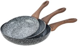 patelnie granitowe, zestaw patelni, Granit Wood, Kinghoff KH-1030, patelnie do gotowania, patelnie nieprzywierające, akcesoria kuchenne, patelnie metalowe, patelnie z granitu, patelnie do smażenia, patelnie do naleśników, patelnie do mięsa, patelnie do wa
