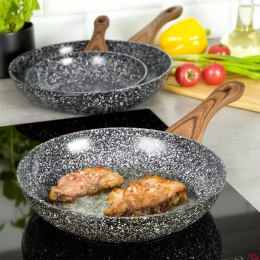 patelnie granitowe, zestaw patelni, Granit Wood, Kinghoff KH-1030, patelnie do gotowania, patelnie nieprzywierające, akcesoria kuchenne, patelnie metalowe, patelnie z granitu, patelnie do smażenia, patelnie do naleśników, patelnie do mięsa, patelnie do wa