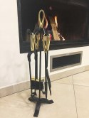 akcesoria kominkowe, przybory do kominka, stojak na akcesoria, kominek black gold, akcesoria do palenia, narzędzia kominkowe, zestaw kominkowy, stylowe akcesoria, dekoracje do kominka, elegancki stojak, akcesoria do ognia, kominek dekoracyjny, przybory do
