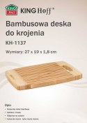 deska kuchenna, bambusowa deska, Kinghoff KH-1137, deska 27x19cm, akcesoria kuchenne, deska do krojenia, ekologiczna deska, deska z bambusa, kuchnia, deska do gotowania, deska do serwowania, deska do chleba, deska z drewna, deska do mięsa, deska do warzyw