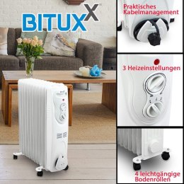 grzejnik olejowy, grzejnik BITUXX, elektryczny grzejnik, grzejnik 1500 W, grzejnik 7 żeber, grzejnik do domu, grzejnik na zimę, grzejnik do biura, grzejnik przenośny, grzejnik do pokoju, grzejnik z termostatem, grzejnik energooszczędny, grzejnik z regulac