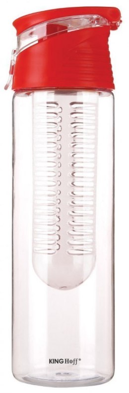 butelka bidon, wkład na owoce, 0.8L pojemności, Kinghoff, zdrowe nawodnienie, owocowa woda, orzeźwiający napój, ekologiczny wybór, praktyczny design, sportowy bidon, łatwe czyszczenie, kolorowy wygląd, naczynie na napój, idealny do szkoły, wielokrotnego u