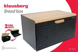 chlebak, dwustronny chlebak, chlebak Klausberg, czarny mat, akcesoria kuchenne, przechowywanie chleba, zdrowe pieczywo, kuchnia, design kuchni, chleb, ekologiczne, stylowy chlebak, praktyczne rozwiązania, chlebak z pokrywą, chlebak na stół, nowoczesna kuc