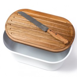 chlebak, Husla, chlebak z deską, akcesoria kuchenne, nóż do chleba, przechowywanie chleba, zdrowe pieczywo, kuchnia, design kuchni, funkcjonalność, ekologiczne, stylowy chlebak, praktyczne rozwiązania, nowoczesna kuchnia, dodatki do kuchni, deska do kroje
