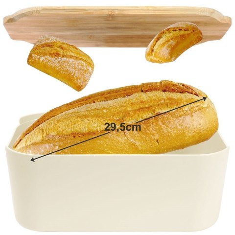 CHLEBAK Z DESKĄ BAMBUSOWĄ KREMOWY 259303 CHLEBAK Z DESKĄ BAMBUSOWĄ KREMOWY 259303