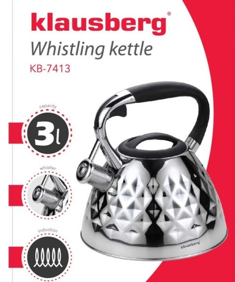 CZAJNIK Z GWIZDKIEM KLAUSBERG 3L KB-7413 CZAJNIK Z GWIZDKIEM KLAUSBERG 3L KB-7413