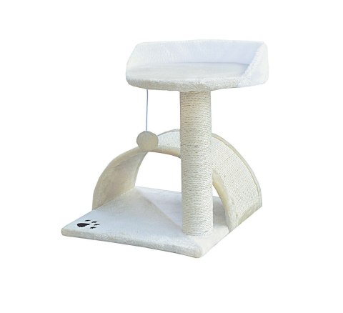 Drapak dla kota Legowisko+Budka biało-beżowy 43cm Drapak dla kota Legowisko+Budka biało-beżowy 43cm