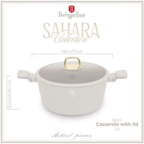 GARNEK TYTANOWY Z POKRYWĄ 28cm BERLINGER HAUS BH-8072 SAHARA GARNEK TYTANOWY Z POKRYWĄ 28cm BERLINGER HAUS BH-8072 SAHARA