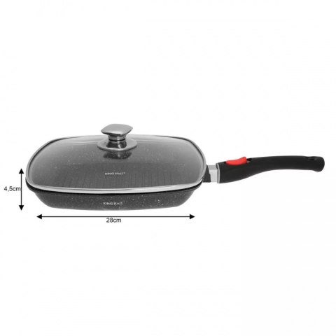 GRILLOWA PATELNIA GRANITOWA 28cm KINGHOFF KH-1511 ODPINANY UCHWYT GRILLOWA PATELNIA GRANITOWA 28cm KINGHOFF KH-1511 ODPINANY UCHWYT