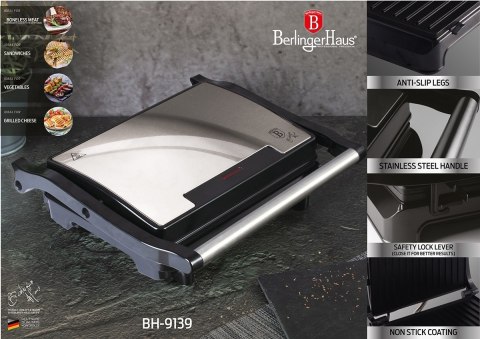Grill elektryczny opiekacz BERLINGER HAUS BH-9139 Grill elektryczny opiekacz BERLINGER HAUS BH-9139