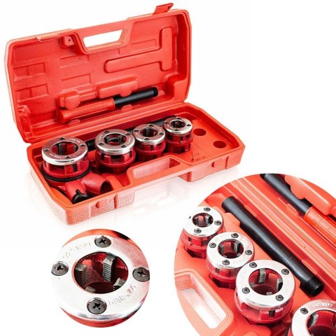 Gwintownik do Rur Stalowych 7 elem. 1-1/4", 1", 3/4", 1/2", Gwintownik do Rur Stalowych 7 elem. 1-1/4", 1", 3/4", 1/2",