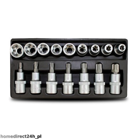 Nasadki torx, bit, imbus 16 elementów - 1 sztuka Nasadki torx, bit, imbus 16 elementów - 1 sztuka