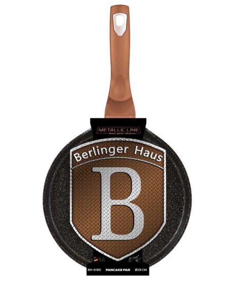 PATELNIA GRANITOWA DO NALEŚNIKÓW 28cm BERLINGER HAUS BH-6180 ROSE GOLD PATELNIA GRANITOWA DO NALEŚNIKÓW 28cm BERLINGER HAUS BH-6180 ROSE GOLD
