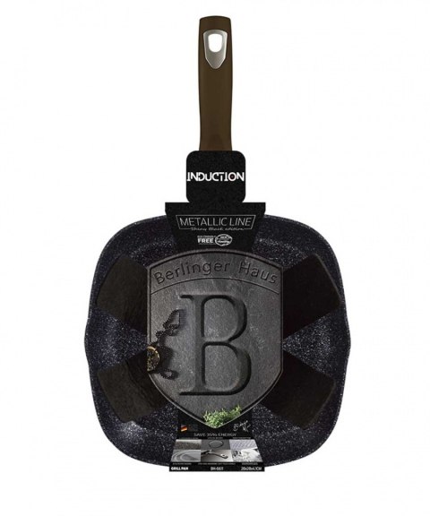 PATELNIA GRILLOWA 28cm BERLINGER HAUS BH-6611 SHINY BLACK PATELNIA GRILLOWA 28cm BERLINGER HAUS BH-6611 SHINY BLACK