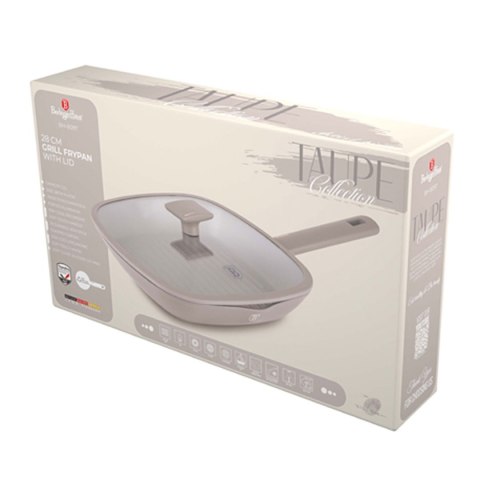 PATELNIA GRILLOWA TYTANOWA Z POKRYWĄ 28cm BERLINGER HAUS BH-8097 TAUPE PATELNIA GRILLOWA TYTANOWA Z POKRYWĄ 28cm BERLINGER HAUS BH-8097 TAUPE