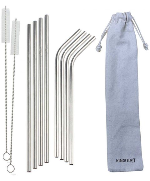 SŁOMKI METALOWE DO NAPOJÓW KINGHOFF 8szt. + ETUI KH-1357 SŁOMKI METALOWE DO NAPOJÓW KINGHOFF 8szt. + ETUI KH-1357