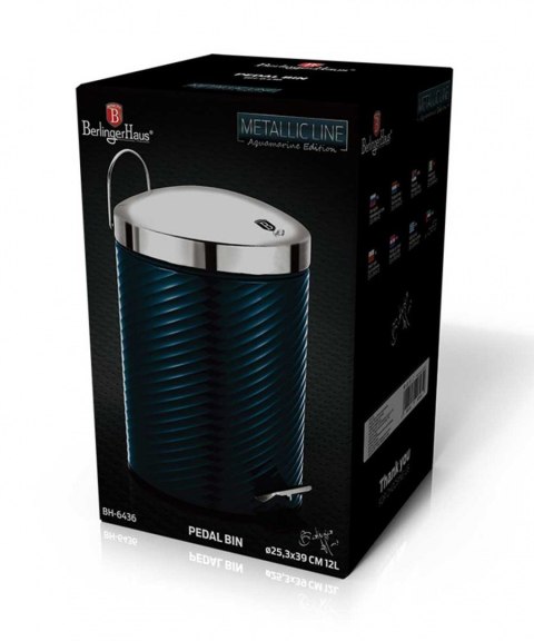 STALOWY KOSZ NA ŚMIECI 12L BERLINGER HAUS BH-6436 AQUAMARINE STALOWY KOSZ NA ŚMIECI 12L BERLINGER HAUS BH-6436 AQUAMARINE