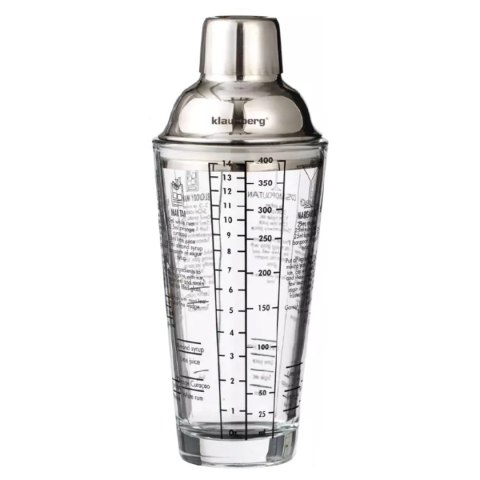 SZKLANY SHAKER BARMAŃSKI 400ml Z PRZEPISAMI KLAUSBERG KB-7647 SZKLANY SHAKER BARMAŃSKI 400ml Z PRZEPISAMI KLAUSBERG KB-7647
