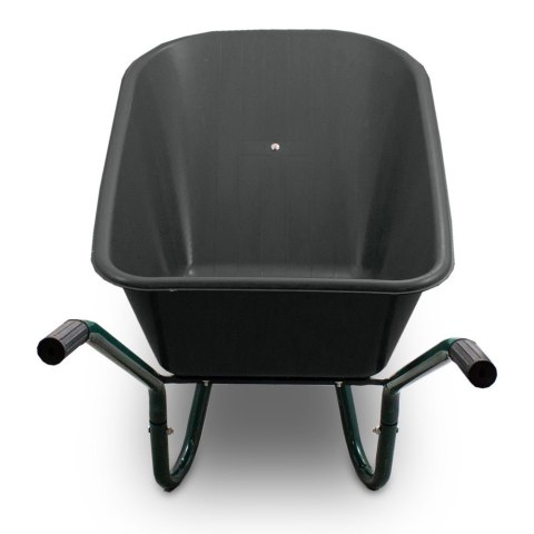 Taczka ogrodowa 100L 250kg misa PVC zielone koło PU Taczka ogrodowa 100L 250kg misa PVC zielone koło PU