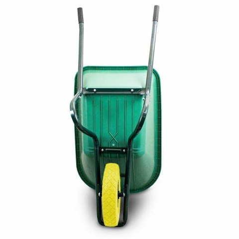 Taczka ogrodowa 100L 250kg misa PVC żółte koło PU Taczka ogrodowa 100L 250kg misa PVC żółte koło PU