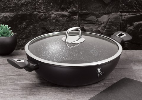 WOK GRANITOWY 30cm BERLINGER HAUS BH-7113 BLACK SILVER WOK GRANITOWY 30cm BERLINGER HAUS BH-7113 BLACK SILVER