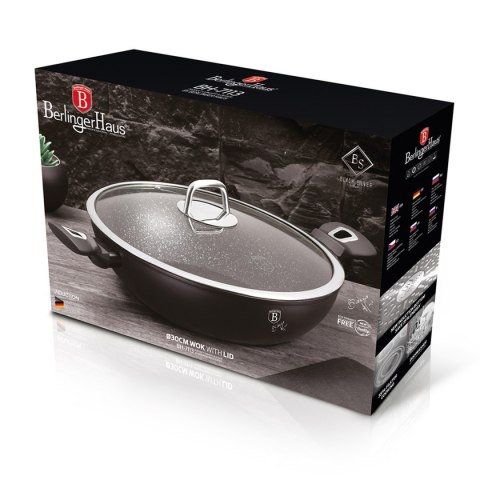 WOK GRANITOWY 30cm BERLINGER HAUS BH-7113 BLACK SILVER WOK GRANITOWY 30cm BERLINGER HAUS BH-7113 BLACK SILVER