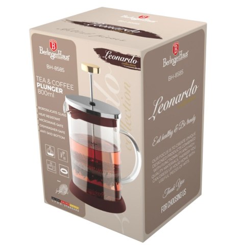 ZAPARZACZ TŁOKOWY DO KAWY HERBATY 800ml BERLINGER HAUS BH-8585 LEONARDO ZAPARZACZ TŁOKOWY DO KAWY HERBATY 800ml BERLINGER HAUS BH-8585 LEONARDO