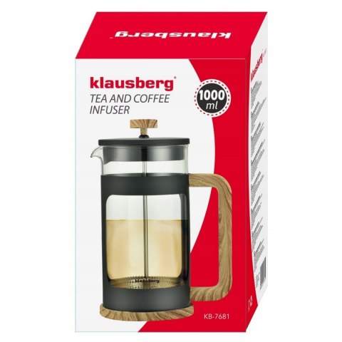 ZAPARZACZ TŁOKOWY DO KAWY/HERBATY 1000ml KLAUSBERG KB-7681 ZAPARZACZ TŁOKOWY DO KAWY/HERBATY 1000ml KLAUSBERG KB-7681