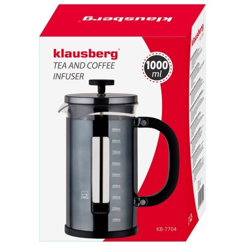 ZAPARZACZ TŁOKOWY DO KAWY/HERBATY 1000ml KLAUSBERG KB-7704 ZAPARZACZ TŁOKOWY DO KAWY/HERBATY 1000ml KLAUSBERG KB-7704