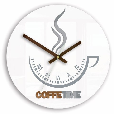 ZEGAR ŚCIENNY COFFEE TIME II WHITE ZEGAR ŚCIENNY COFFEE TIME II WHITE