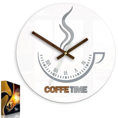 ZEGAR ŚCIENNY COFFEE TIME II WHITE ZEGAR ŚCIENNY COFFEE TIME II WHITE