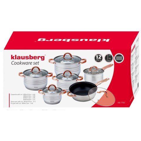 ZESTAW GARNKÓW 12 ELEMENTÓW KLAUSBERG KB-7700 ZESTAW GARNKÓW 12 ELEMENTÓW KLAUSBERG KB-7700
