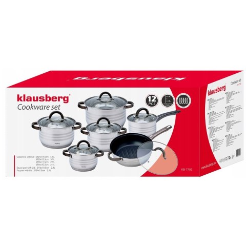 ZESTAW GARNKÓW 12 ELEMENTÓW KLAUSBERG KB-7702 ZESTAW GARNKÓW 12 ELEMENTÓW KLAUSBERG KB-7702