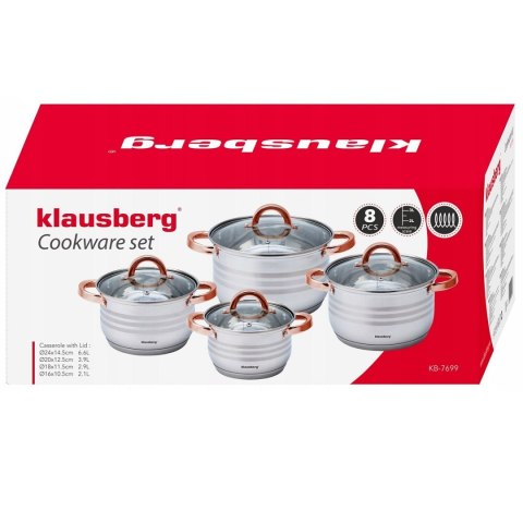 ZESTAW GARNKÓW 8 ELEMENTÓW KLAUSBERG KB-7699 ZESTAW GARNKÓW 8 ELEMENTÓW KLAUSBERG KB-7699
