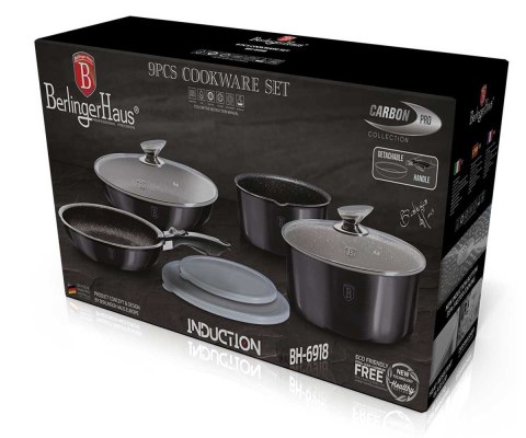 ZESTAW GARNKÓW GRANITOWYCH BERLINGER HAUS BH-6918 CARBON PRO ZESTAW GARNKÓW GRANITOWYCH BERLINGER HAUS BH-6918 CARBON PRO