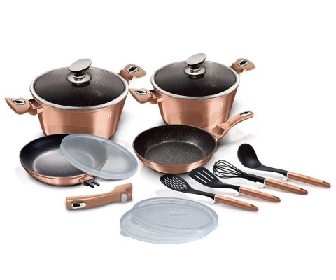 ZESTAW GARNKÓW GRANITOWYCH BERLINGER HAUS BH-7058 ROSE GOLD 13 ELEM. ZESTAW GARNKÓW GRANITOWYCH BERLINGER HAUS BH-7058 ROSE GOLD 13 ELEM.