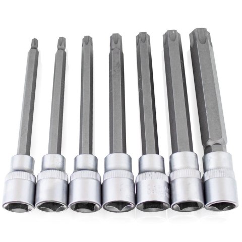 Zestaw Długich Nasadek TORX SPLINE XZN HEX 3/8" 110mm 21 el. Zestaw Długich Nasadek TORX SPLINE XZN HEX 3/8" 110mm 21 el.