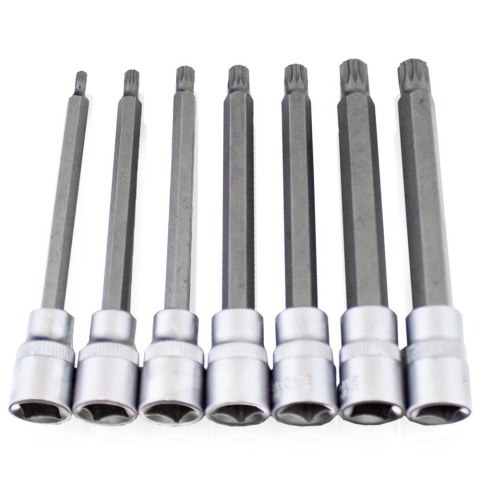 Zestaw Długich Nasadek TORX SPLINE XZN HEX 3/8" 110mm 21 el. Zestaw Długich Nasadek TORX SPLINE XZN HEX 3/8" 110mm 21 el.