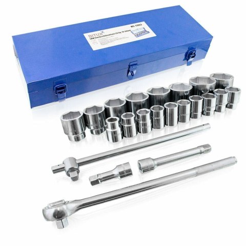 Zestaw kluczy nasadowych 19-60mm z grzechotką 23 elementy Zestaw kluczy nasadowych 19-60mm z grzechotką 23 elementy