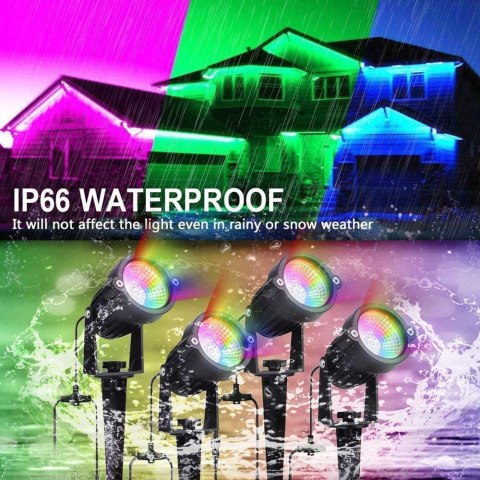 Zestaw lamp ogrodowych RGB wodoodporne 4szt. Zestaw lamp ogrodowych RGB wodoodporne 4szt.