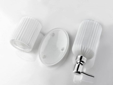 KOMPLET ŁAZIENKOWY 400ML MATOWY BIAŁY KOMPLET ŁAZIENKOWY 400ML MATOWY BIAŁY