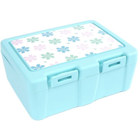 POJEMNIK ŚNIADANIOWY Z PRZEGRODĄ I SZTUĆCAMI / LUNCHBOX ŚNIADANIÓWKA KWIATY 1 L POJEMNIK ŚNIADANIOWY Z PRZEGRODĄ I SZTUĆCAMI / LUNCHBOX ŚNIADANIÓWKA KWIATY 1 L