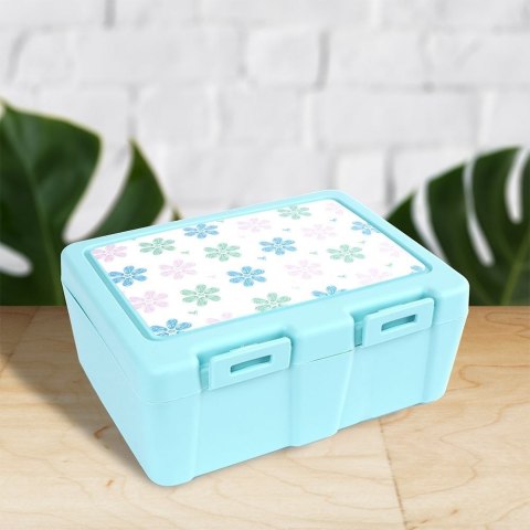 POJEMNIK ŚNIADANIOWY Z PRZEGRODĄ I SZTUĆCAMI / LUNCHBOX ŚNIADANIÓWKA KWIATY 1 L POJEMNIK ŚNIADANIOWY Z PRZEGRODĄ I SZTUĆCAMI / LUNCHBOX ŚNIADANIÓWKA KWIATY 1 L